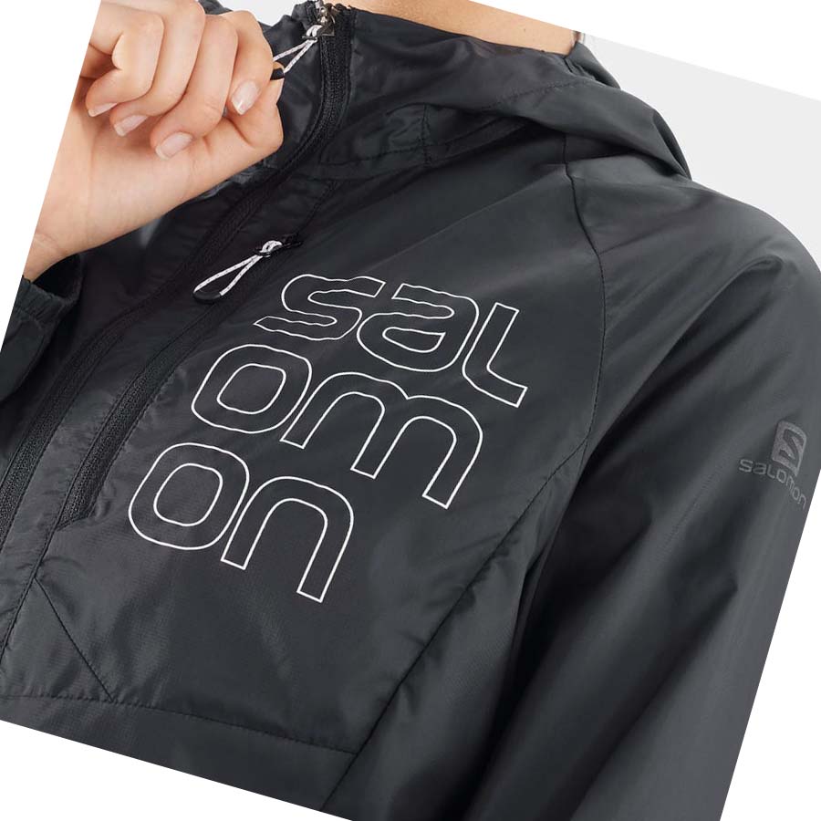 Salomon BONATTI CROSS WIND WINDBREAKERS Kadın Ceket Siyah | TR 2465LIS